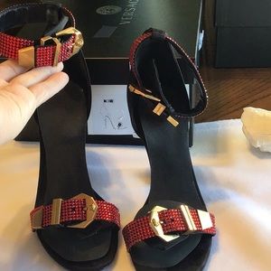 Women’s authentic Versace shoes red and black size 8